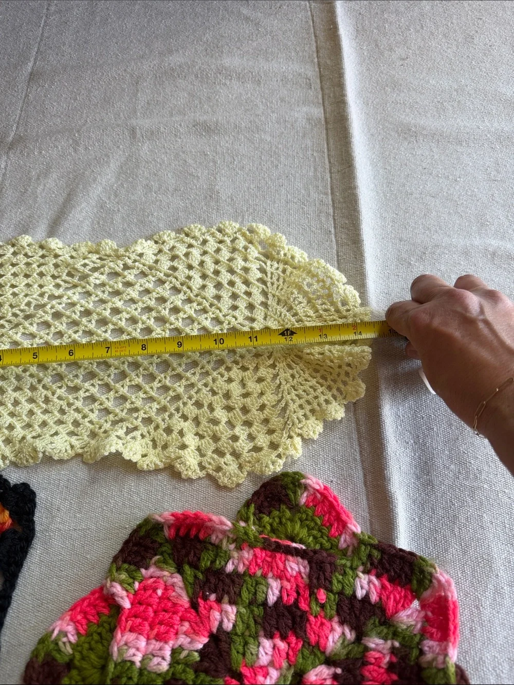 Handmade Multicolor Crochet Doilies - Set of 4